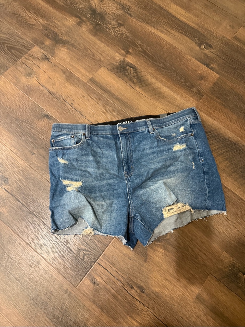 torrid Distressed Denim Shorts - Blue Wash
